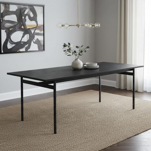 Angus Black Melamine 8 Seater Dining Table - 200cm