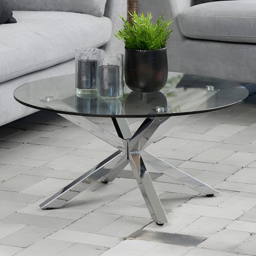 Heaven Glass and Chrome Round Coffee Table