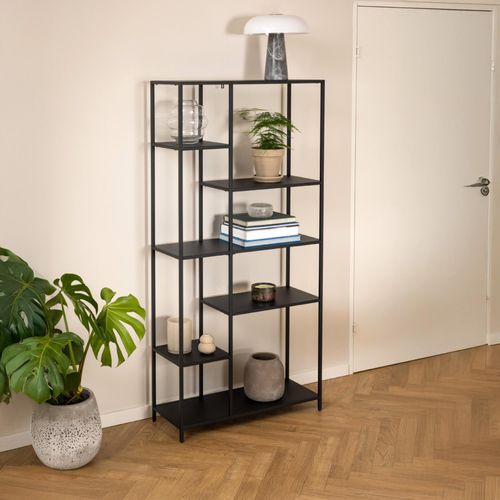 Newcastle Black Open Wide Shelving Unit