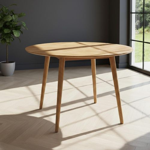 Nagano Oak 4 Seater Round Dining Table 120cm