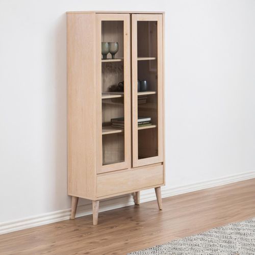 Nagano White Oak 2 Door Display Cabinet