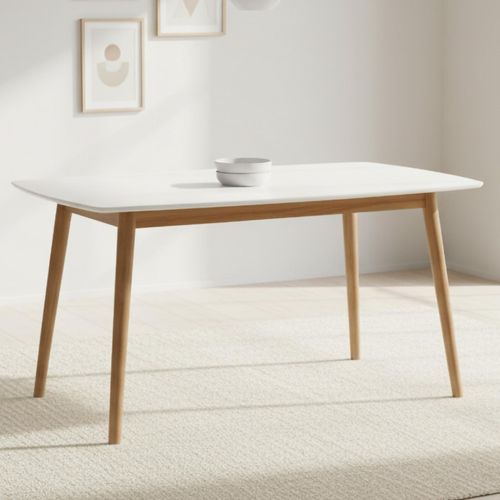 Nagano White and Oak 6 Seater Dining Table 150cm