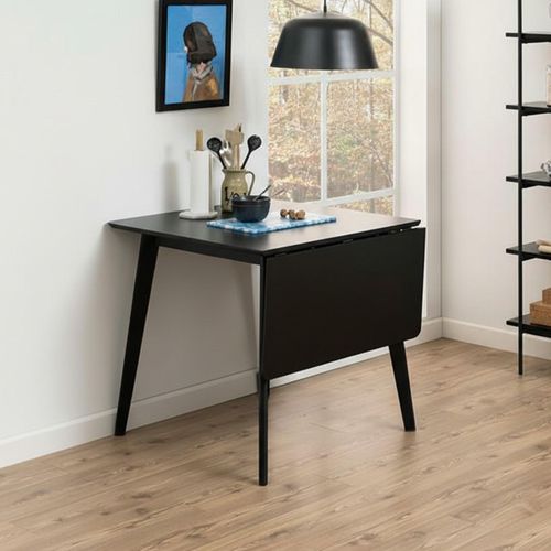 Roxby Black 2-4 Seater Drop Leaf Dining Table - 80cm-120cm