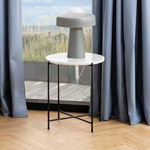Avila White Marble Small Round Side Table
