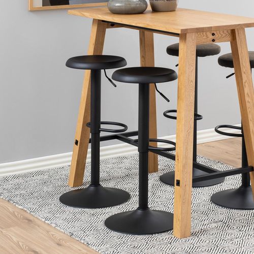 2 x Finch Black Swivel Gas Lift Round Barstool