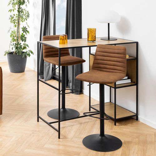 2 x Kimmy Camel Fabric Gas Lift Barstool
