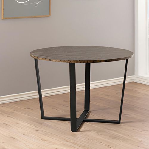 Amble Brown Marble Effect 4 Seater Round Dining Table - 110cm