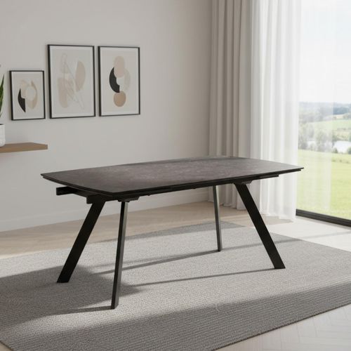 Blackburn Black Ceramic 6-10 Seater Extending Dining Table - 160cm-240cm