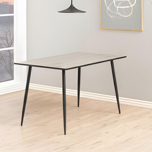 Wilma White Oak and Black 4 Seater Dining Table - 120cm