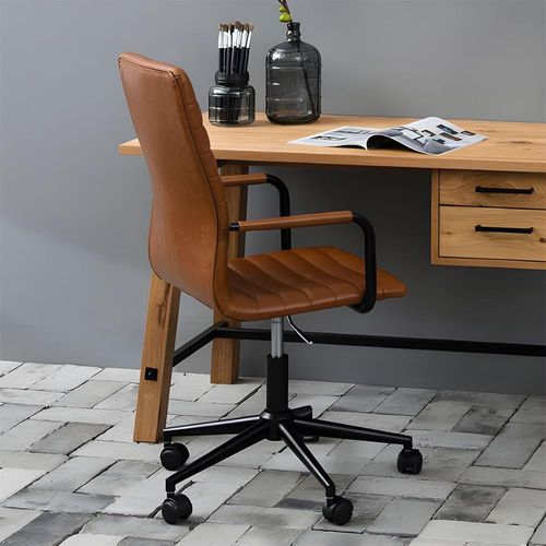 Winslow Vintage Brandy Faux Leather Office Chair