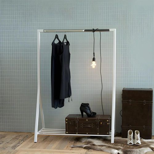 Brent White Metal Clothes Rack