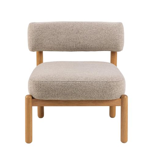 Burley Beige Boucle Fabric Lounge Chair