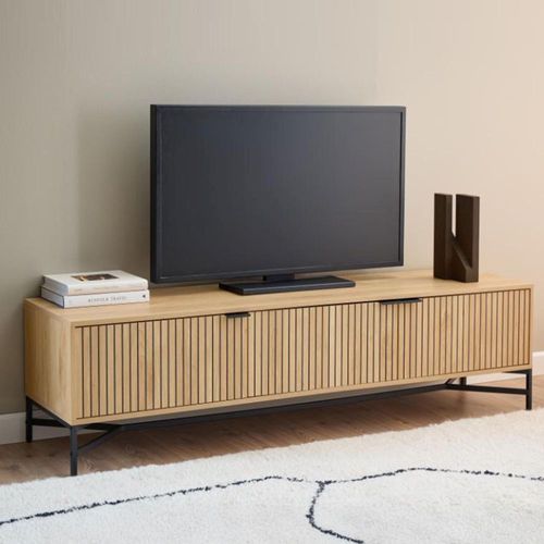 Jaipur Fluted Oak 3 Door Large TV Unit