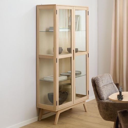 Marte White Oak 2 Door Display Cabinet