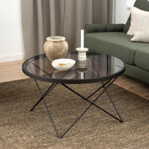 Cuxton Smoked Glass Round Coffee Table
