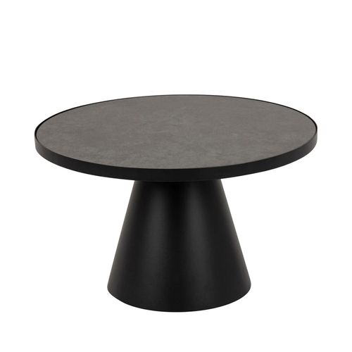 Soli Black Ceramic Round Small Coffee Table