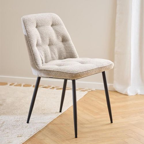 2 x Brooke Beige Boucle Fabric Dining Chair