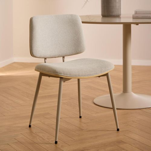 2 x Owen Beige Fabric Dining Chair