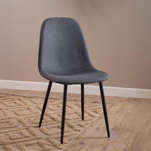 4 x Celia Dark Grey Fabric Dining Chair