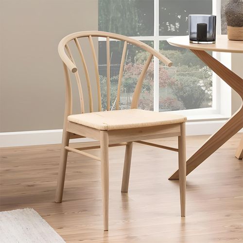 2 x Cassandra Oak Spindle Curved Dining Chair