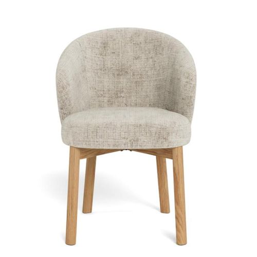2 x Darlene Beige Fabric Dining Chair with Oak Legs