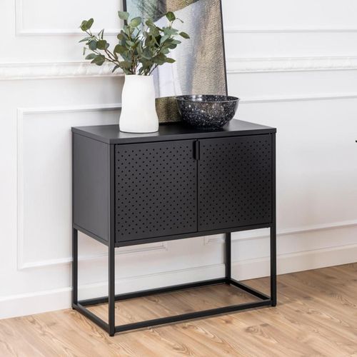 Newton Black Metal 2 Door Small Sideboard - 82cm