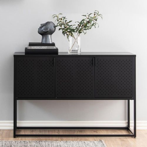 Newton Black Metal 3 Door Medium Sideboard - 120cm