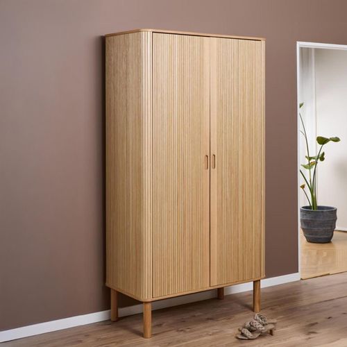Langley Fluted Oak 2 Door Wardrobe