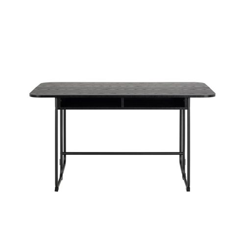 Darlington Black Melamine 4 Seater Foldable Dining Table - 140cm