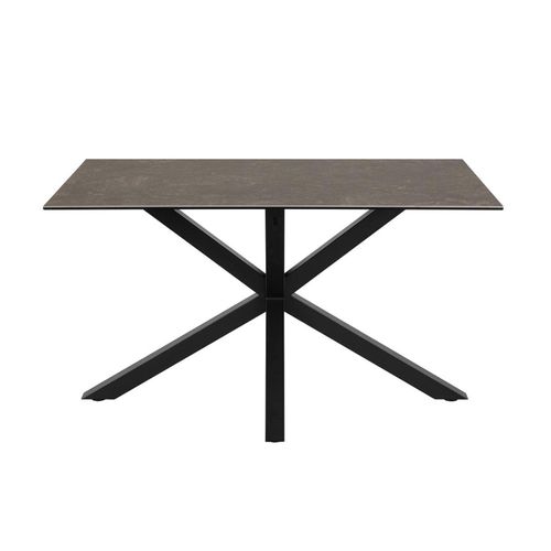 Heaven Black Ceramic 4 Seater Dining Table with Star Legs - 135cm