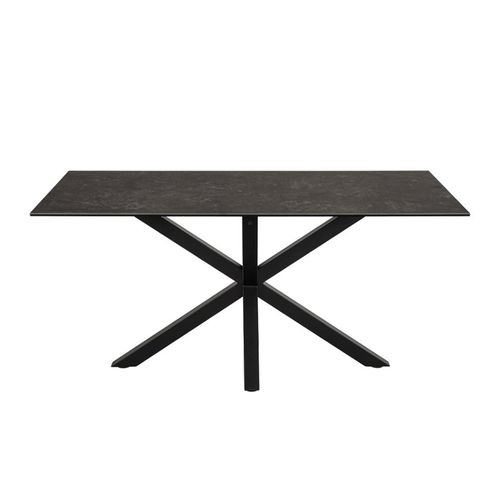Heaven Black Ceramic 6 Seater Dining Table with Star Legs - 160cm