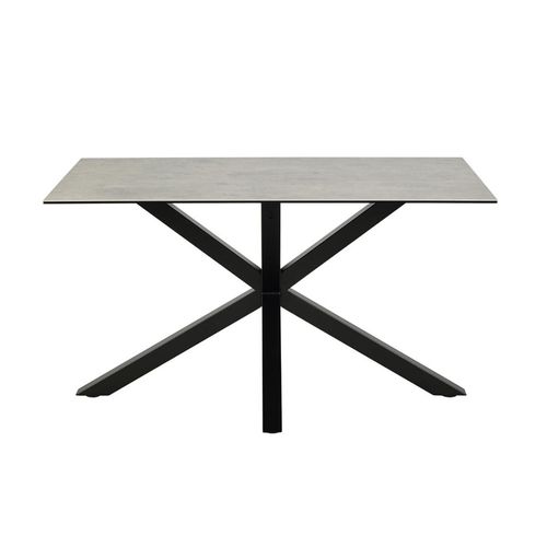 Heaven Grey Ceramic 4 Seater Dining Table with Star Legs - 135cm