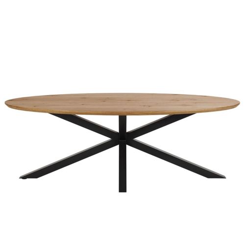 Heaven Oak 8 Seater Oval Dining Table with Star Legs - 220cm