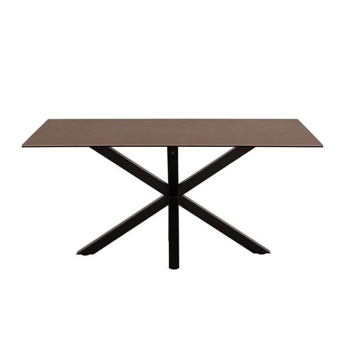 Heaven Rusty Brown Ceramic 6 Seater Dining Table with Star Legs - 160cm