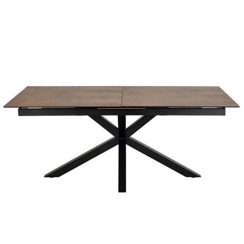 Heaven Rusty Brown Ceramic 8-10 Seater Extending Dining Table with Star Legs - 200cm-240cm