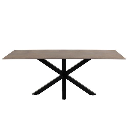 Heaven Rusty Brown Ceramic 8 Seater Dining Table with Star Legs - 200cm