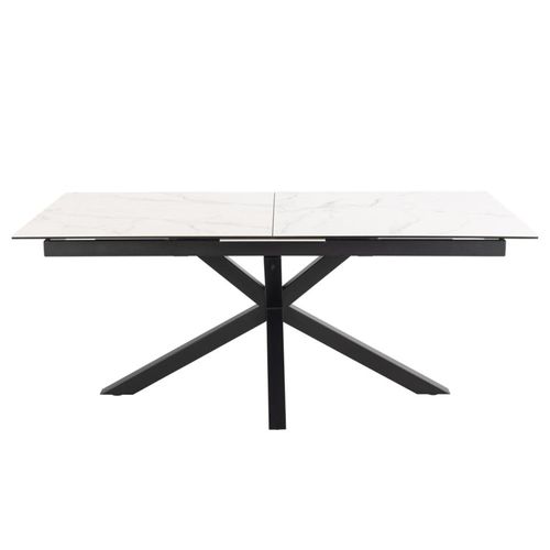 Heaven White Ceramic 8-10 Seater Extending Dining Table with Star Legs - 200cm-240cm