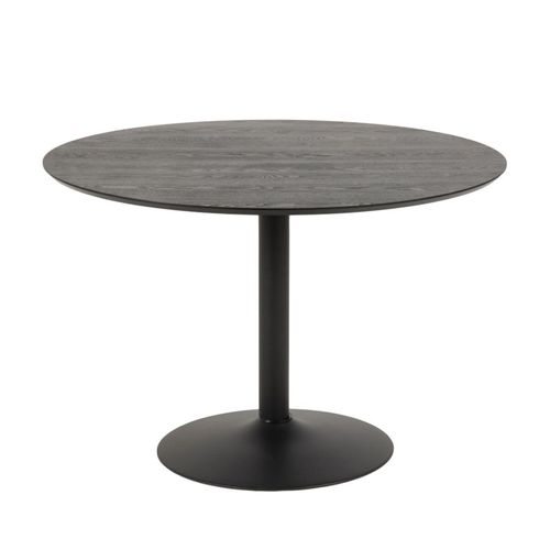 Ibiza Black 4 Seater Round Dining Table - 110cm