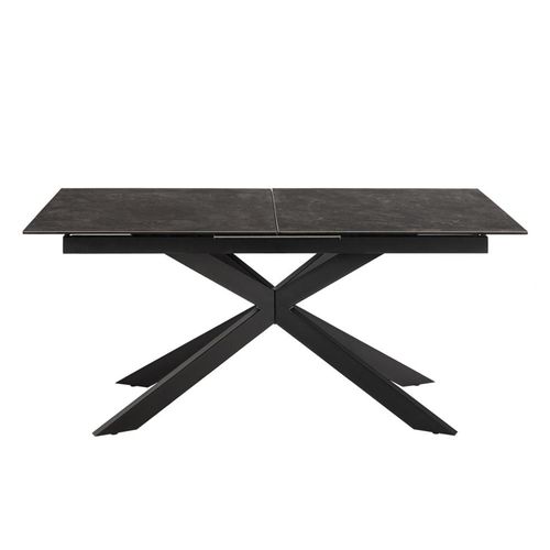 Irwine Black Ceramic 6-8 Seater Extending Dining Table with Star Legs - 168cm-210cm