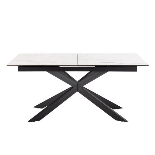 Irwine White Ceramic 6-8 Seater Extending Dining Table with Star Legs - 168cm-210cm