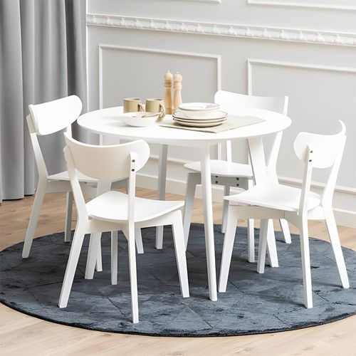 Roxby White 4 Seater Round Dining Set