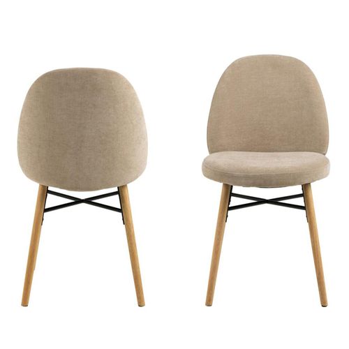 2 x Sophia Beige Fabric Dining Chair
