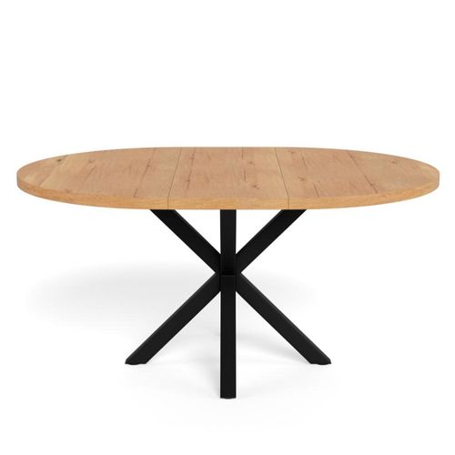 Heaven Oak 4-6 Seater Butterfly Extending Round Dining Table with Star Legs - 120cm-160cm