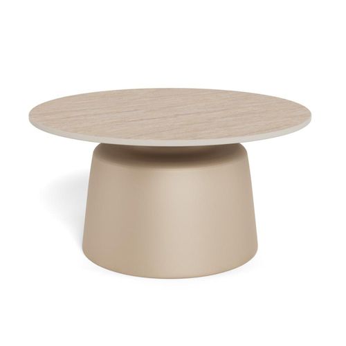 Santorini Beige Ceramic Round Coffee Table