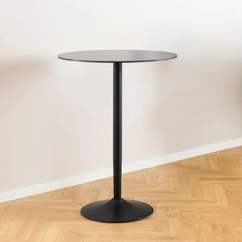 Malta Black Ceramic Round Bar Table