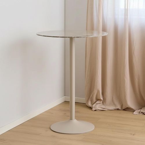 Malta Brown Ceramic Round Bar Table