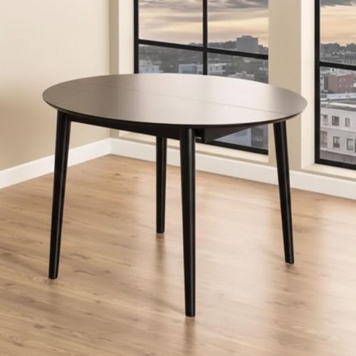 Montreux Black 4-6 Seater Butterfly Extending Round Dining Table - 115cm-154cm