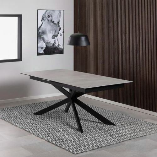 Irwine Grey Ceramic 8-10 Seater Extending Dining Table with Star Legs - 200cm-240cm
