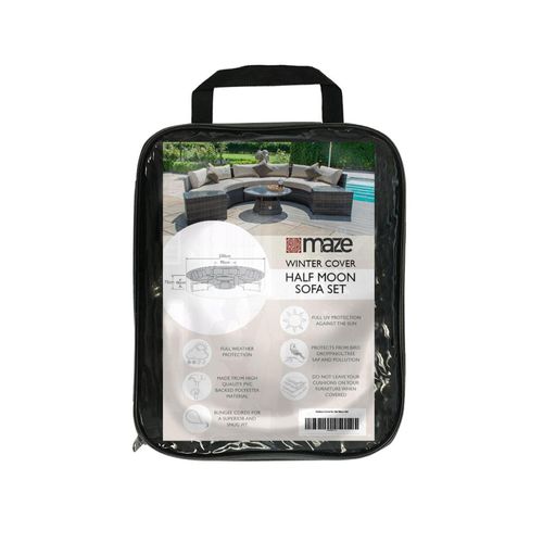 Maze Black Polyester Half Moon Outdoor Set Cover