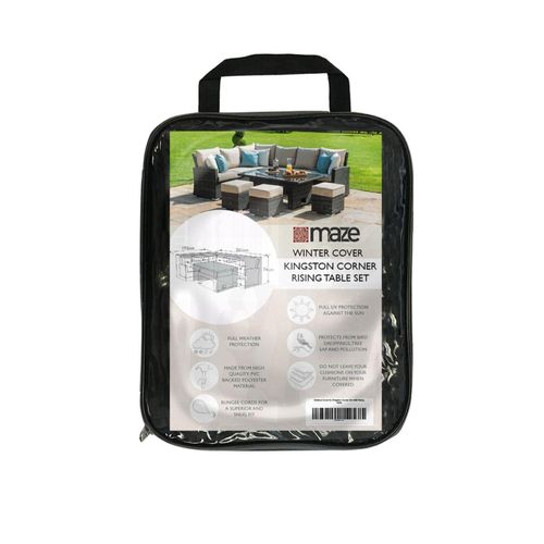 Maze Black Polyester Kingston Rising Table Outdoor Corner Set Cover